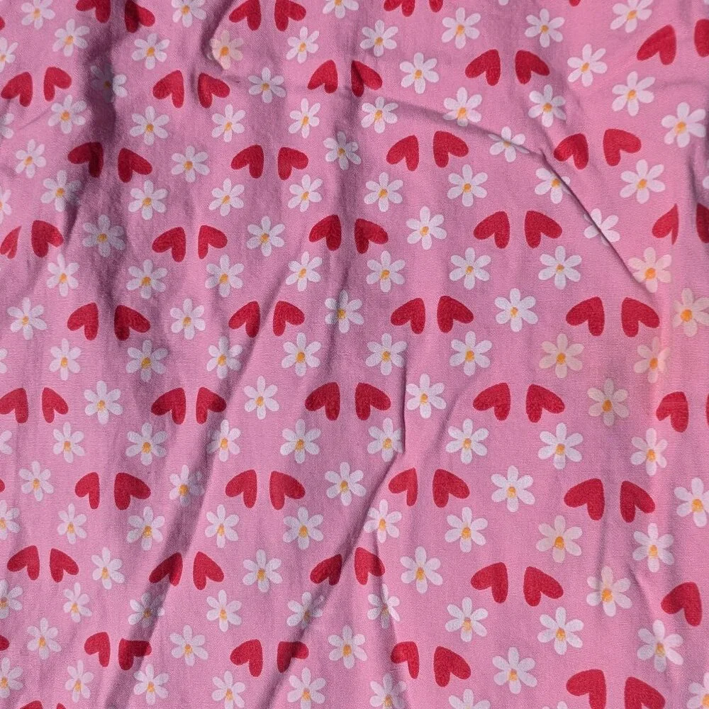 Adorable Cotton Heart-Flower Print Dress in Pink –Perfect for Playtime & Outings